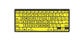 Large Print - Black on Yellow<br>Mini Bluetooth Keyboard – Windows<br>